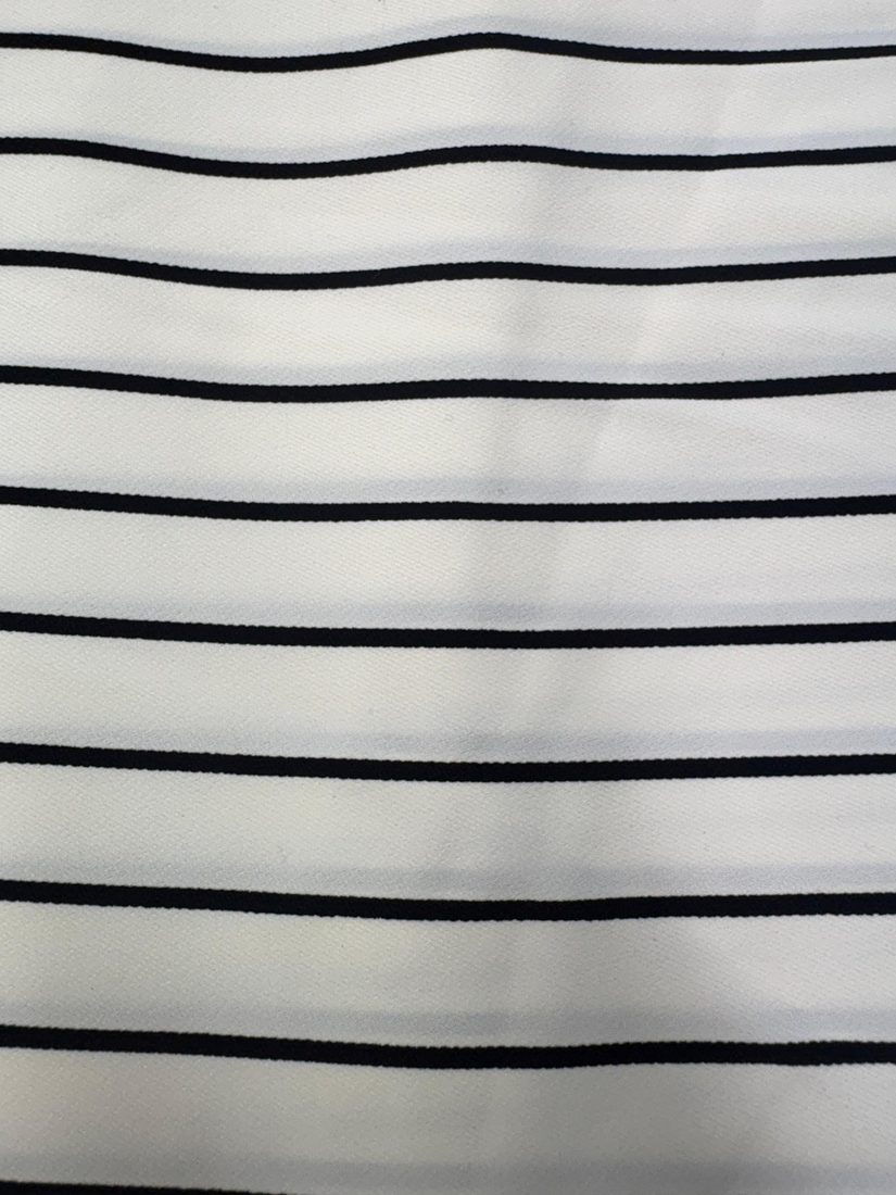 Mono stripe textured crepe close-up